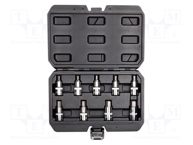 Wrenches set; hex key,socket spanner; Mounting: 1/2"; 9pcs.