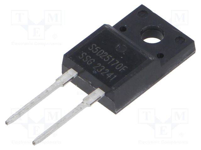 Diode: Schottky rectifying; SiC; THT; 1.7kV; 25A; ITO220AC; 171.1W