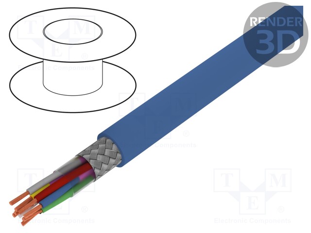 Wire; JE-LiYCY; 4x2x0,5mm2; aluminium foil,tinned copper braid