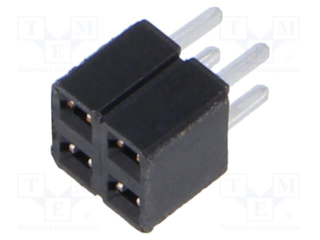 Connector: pin strips; female; PIN: 4; 2.54mm; tinned; THT; socket