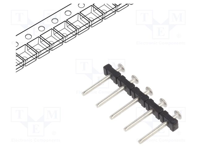 Connector: pin strips; pin header; PIN: 5; SMT; 10A; 300V; straight