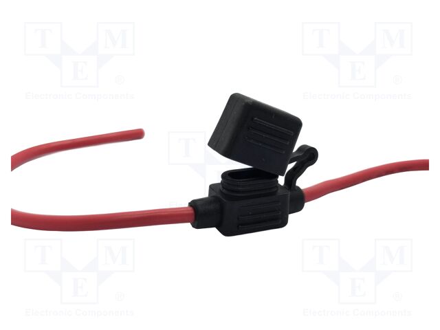 Red; on cable; Leads: leads x2; Fuse acces: fuse holder; Dim: Ø25mm
