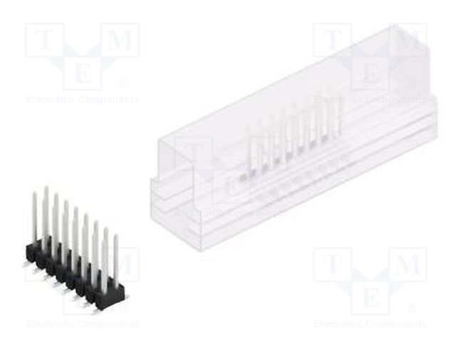 Connector: pin strips; pin header; male; PIN: 16; 2.54mm; SMT; 2x8