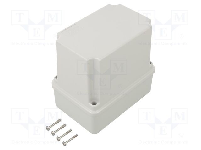 Enclosure: junction box; wall mount; plastic; grey