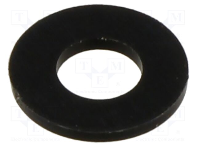 Washer; round; D=9mm; h=0.8mm; polyamide; black