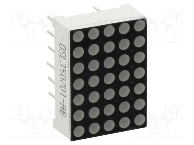 Display: LED; matrix; 5x7; blue; 50mcd; cathode; 12.7x17.8x6.3mm