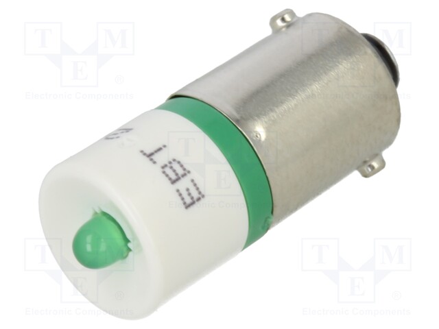 Indicator: LED; BA9S,T10; green; plastic; 24÷30VDC; -20÷60°C