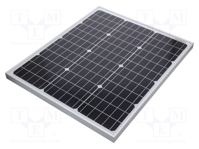 Photovoltaic cell solar panel; monocrystalline silicon; 610x510x30mm; 50W