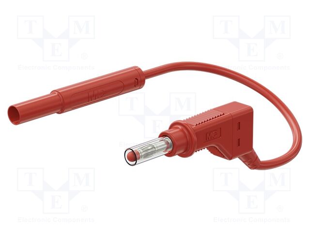 Test lead; 19A; banana plug 4mm,angular banana plug 4mm; Len: 2m