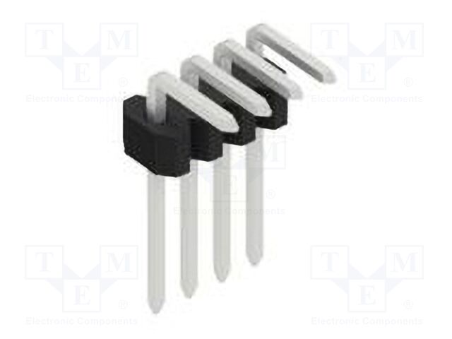 Connector: pin strips; pin header; male; PIN: 4; 1.27mm; THT; 1x4