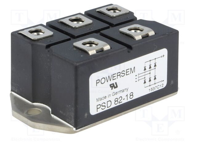 Three-phase bridge rectifier; Urmax: 1.8kV; If: 88A; Ifsm: 750A