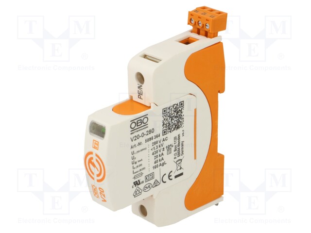 Surge arrestor; Mounting: DIN; IP20