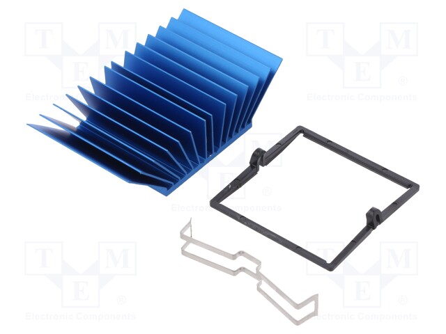 Heatsink: extruded; grilled; blue; L: 40mm; W: 40mm; H: 17.5mm; 2°C/W