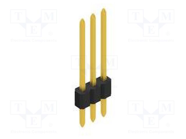 Connector: pin strips; pin header; male; PIN: 3; 1.27mm; THT; 1x3