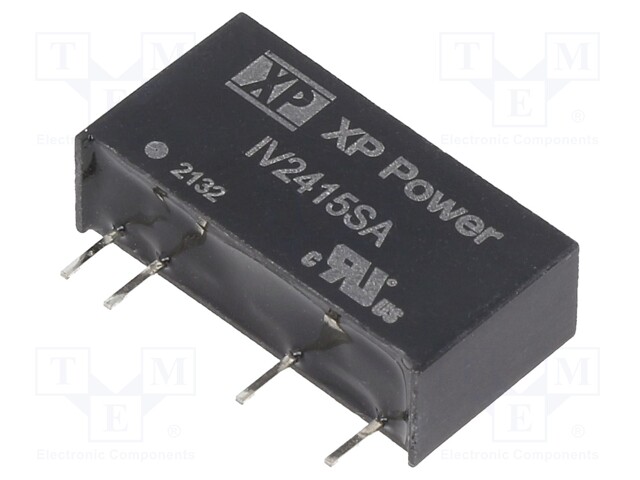 Isolated Board Mount DC/DC Converter, 3kV Isolation, ITE, 1 Output, 1 W, 15 V, 66 mA