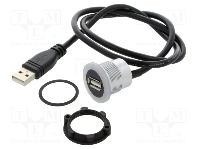 Adapter cable; USB A socket,USB A plug; USB 2.0; Len: 0.6m