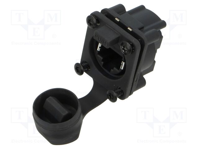 Connector: RJ45; socket; with cover; THT; 19.8x24mm; 8p8c; Cat: 5e