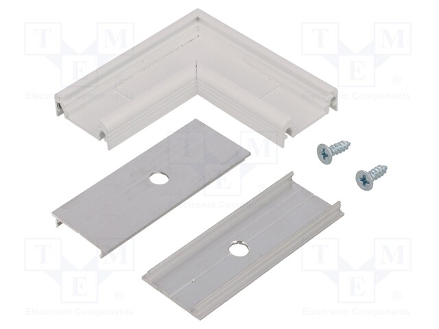 Connector 90°; white; aluminium; Application: SURFACE10