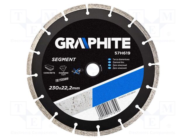 Cutting diamond wheel; Ø: 230mm; Øhole: 22.2mm; Disc thick: 2.7mm