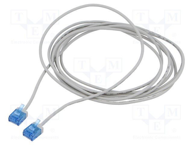 Patch cord; U/FTP; 6a; stranded; Cu; LSZH; grey; 1m; 32AWG; -20÷75°C