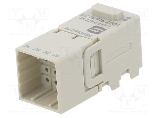 Connector: HDC; module; male; Han Modular Domino; PIN: 16