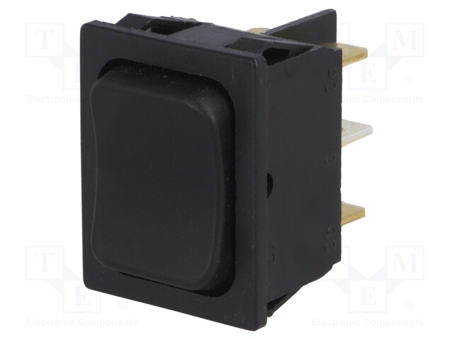 ROCKER; DP3T; Pos: 3; ON-OFF-ON; 16A/250VAC; black; IP40; none; 100mΩ