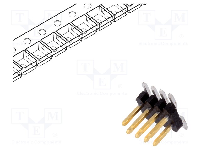 Pin header; pin strips; Minitek127; male; PIN: 8; vertical; 1.27mm