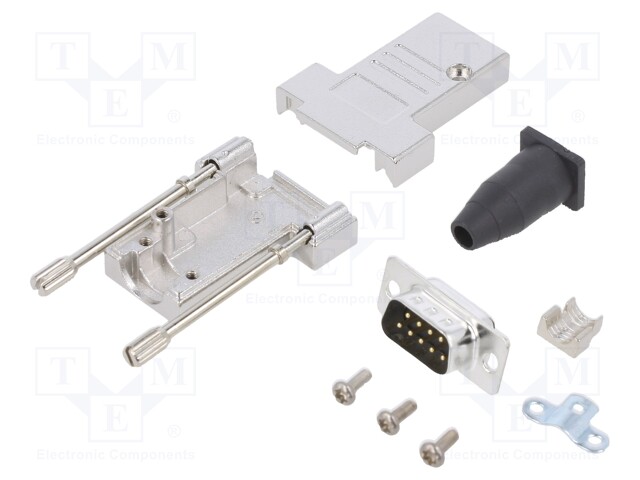 D-Sub; PIN: 9; plug; male; shielded,turned contacts; angled 45°