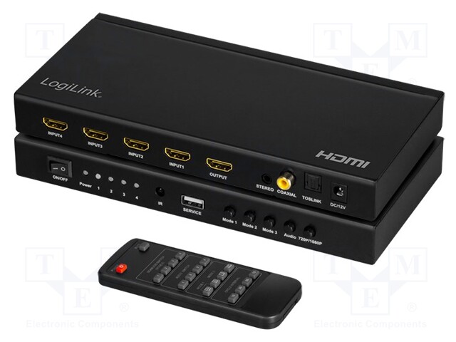 Switch; HDCP 1.3,HDMI 1.3; Colour: black; Input: HDMI socket x4