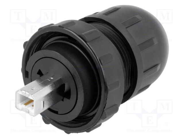 Plug; USB B; Data-Con-X; for cable; straight; USB 2.0; IP67,IP68