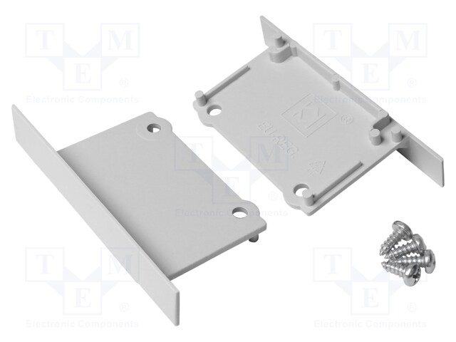Cap for LED profiles; grey; ABS; Application: PHIL WPUST; Pcs: 2
