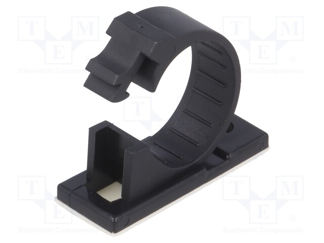 Screw down self-adhesive holder; 17mm; polyamide; black; UL94V-2