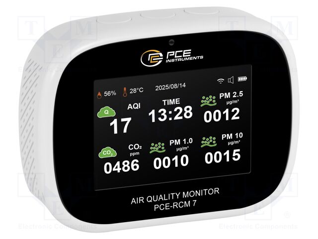 Meter: air quality; Humid.range: 0÷99%RH; ±5%; Temp: 0÷50°C; IP20