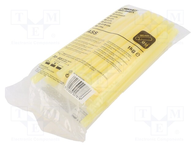 Hot melt glue; Ø: 12mm; L: 190mm; Bonding: 30s; Temp: 170÷190°C