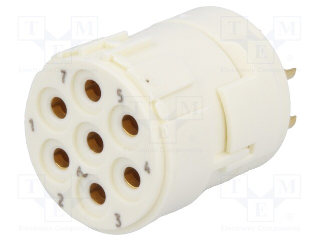 Connector: M23; PIN: 7; female; soldering; 300V; 20A; Series: Han M23