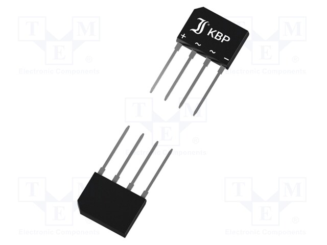Single-phase bridge rectifier; Urmax: 200V; If: 3A; Ifsm: 65A; KBP
