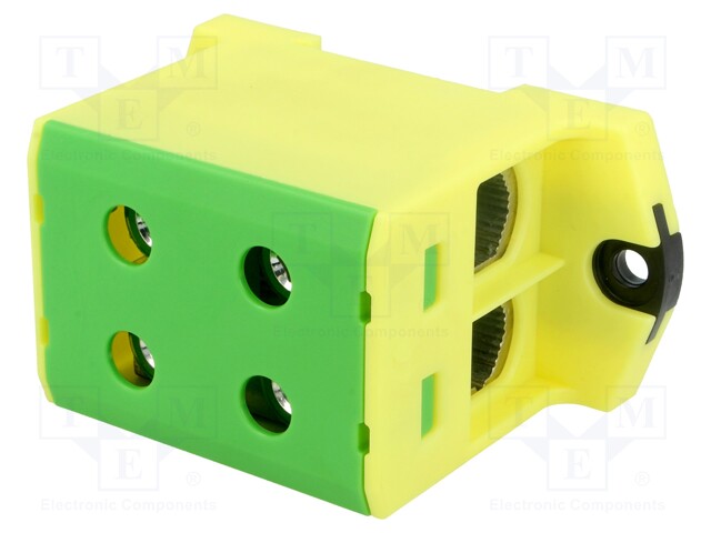 Splice terminal: rail; 6÷95mm2; ways: 1; terminals: 4; yellow-green
