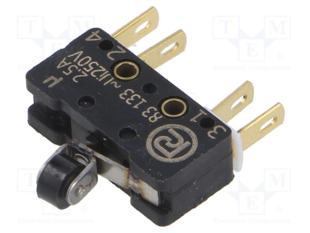 Microswitch SNAP ACTION; 2.5A/250VAC; 0.3A/220VDC; ON-(ON); IP40
