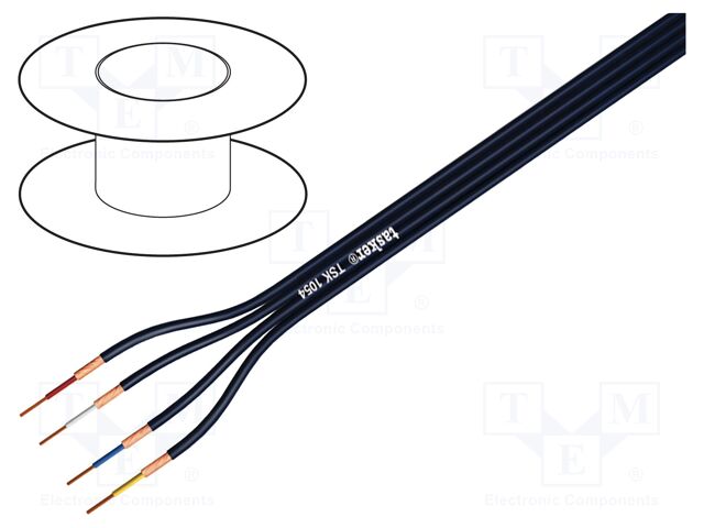 Wire; 4x0.12mm2; shielded,braid made of copper wires; PVC; 49VAC