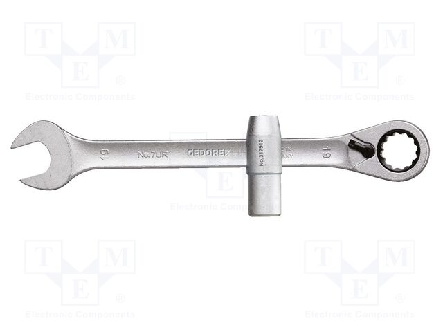 Wrench; socket spanner,combination spanner,with ratchet; 19mm