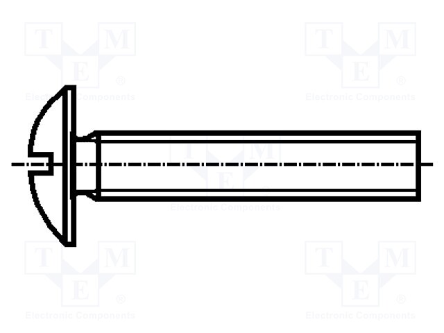 Screw; M6x50; Head: button; slotted; plastic; Strength cl: 6.6