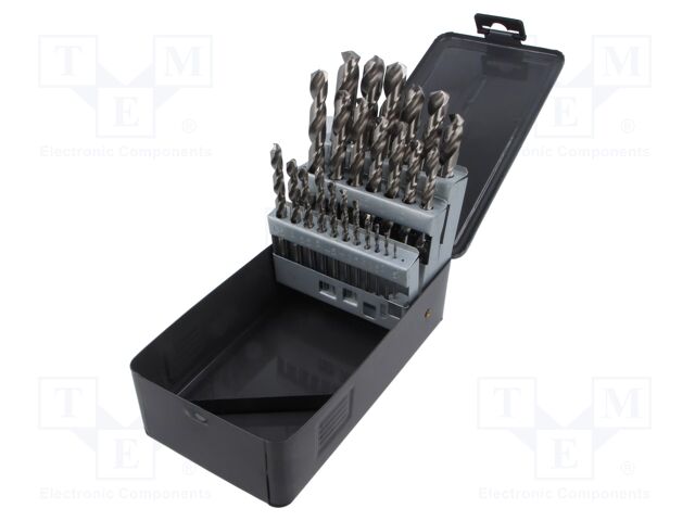 Drill set; for metal; metal,steel; 25pcs.