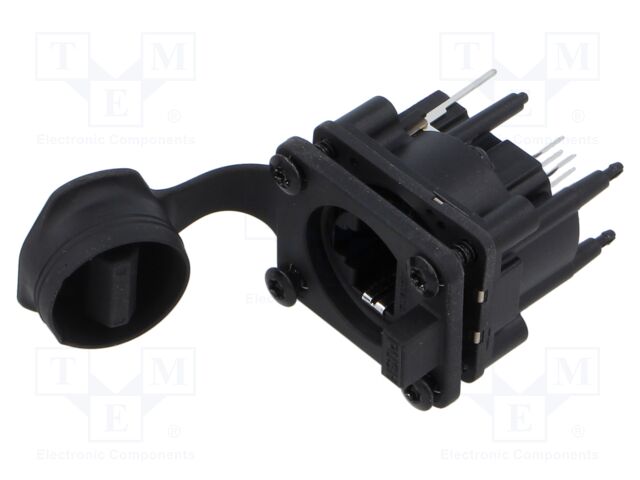 Connector: RJ45; socket; with cover; THT; 19.8x24mm; 8p8c; Cat: 5e