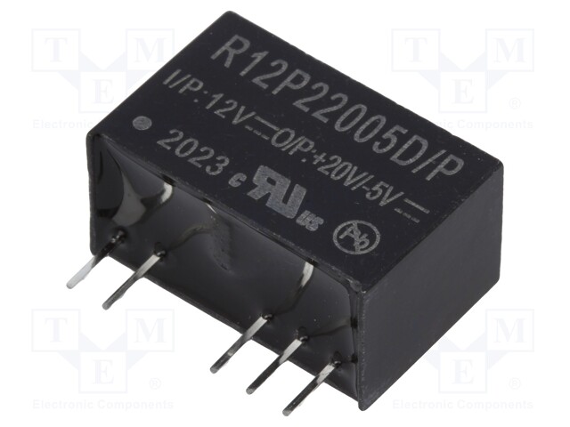 Converter: DC/DC; 2W; Uin: 10.8÷13.2V; Uout: 20VDC; Uout2: -5VDC