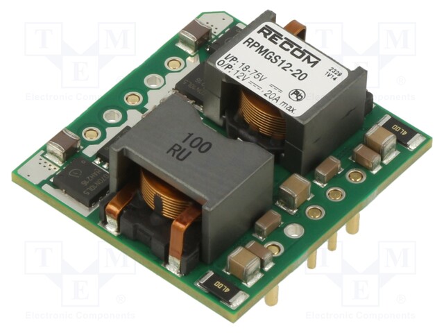 Converter: DC/DC; Uin: 18÷75V; Uout: 12VDC; Iout: 20A; 29g; THT