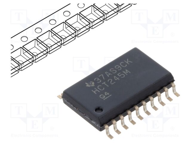 Bus Transceiver, 74HCT245, 8 Channels, 4.5 V to 5.5 V, SOIC-20