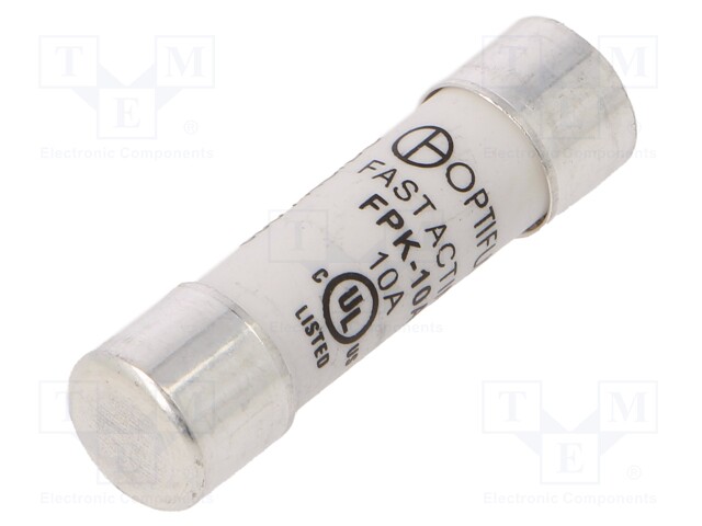 Fuse: fuse; quick blow; 10A; 600VAC; 600VDC; 13.3x38mm