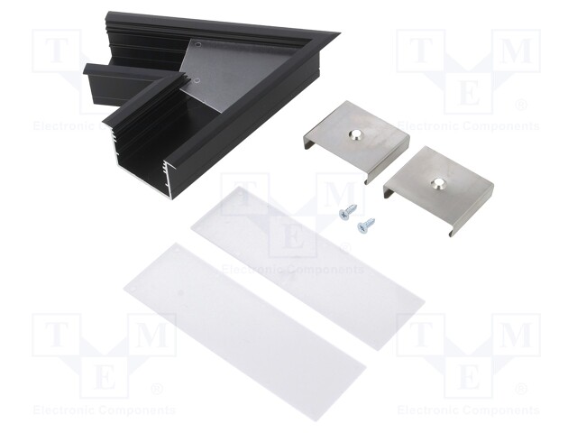 Connector 60°; black; aluminium; Application: VARIO30-07