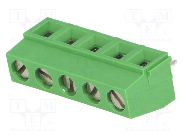 PCB terminal block; angled 90°; 5mm; ways: 5; on PCBs; 0.03÷1.5mm2