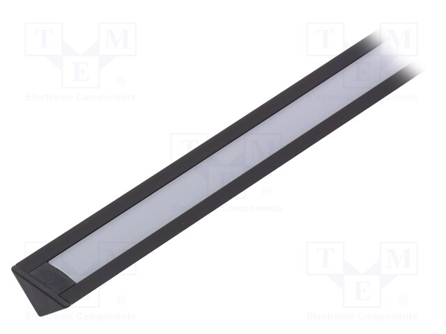 Profiles for LED modules; white; angular,recessed; black; L: 1m